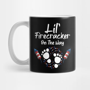 Little Firecracker On The Way american flag Mug